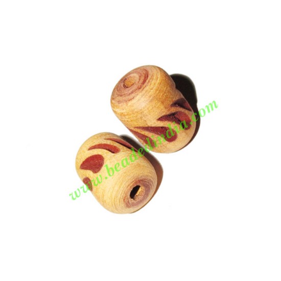 Picture of Wooden Carved Beads, size 14x20mm, weight approx 2.07 grams