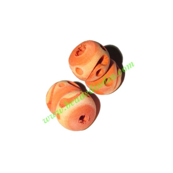 Picture of Wooden Carved Beads, size 12x18mm, weight approx 1.12 grams