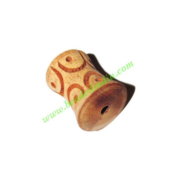 Picture of Wooden Carved Beads, size 16x20mm, weight approx 2.1 grams