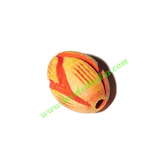 Picture of Wooden Carved Beads, size 14x20mm, weight approx 1.47 grams