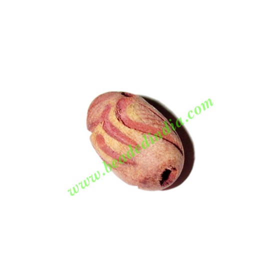 Picture of Wooden Carved Beads, size 11x21mm, weight approx 1.11 grams