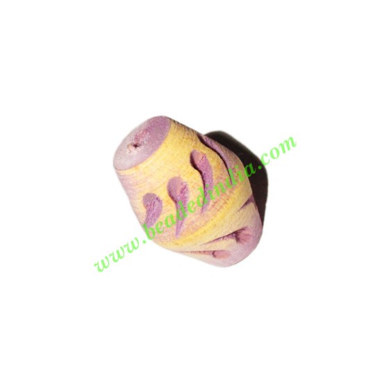 Picture of Wooden Carved Beads, size 15x20mm, weight approx 1.79 grams