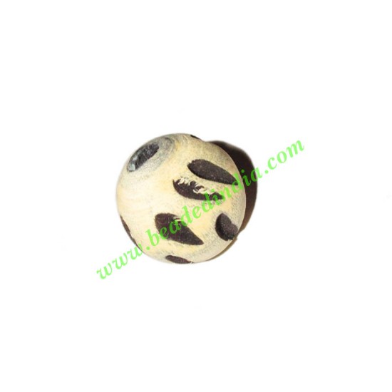 Picture of Wooden Carved Beads, size 19mm, weight approx 2.52 grams