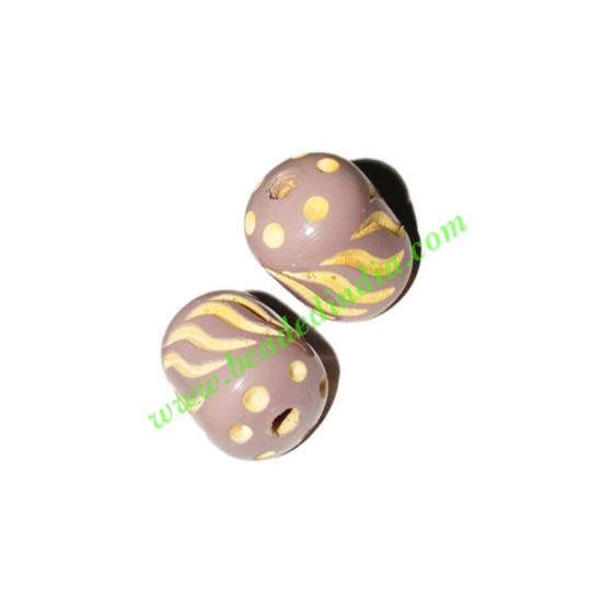 Picture of Wooden Carved Beads, size 16x22mm, weight approx 2.65 grams