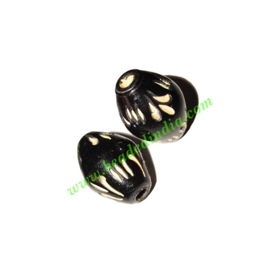 Picture of Wooden Carved Beads, size 15x22mm, weight approx 1.7 grams
