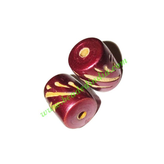 Picture of Wooden Carved Beads, size 15x18mm, weight approx 2.15 grams