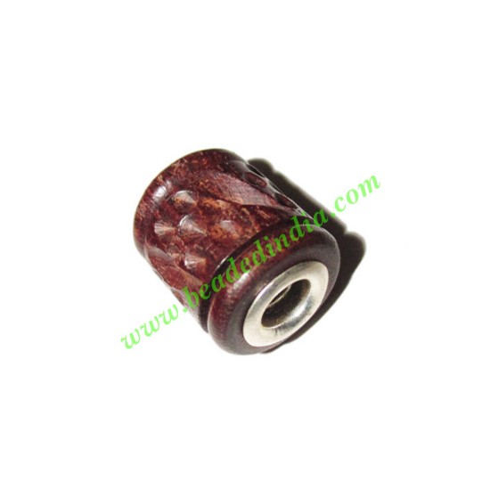 Picture of Handmade Fancy Wooden Beads, size 12x15mm, weight approx 2.06 grams
