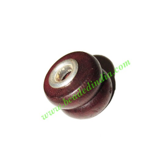 Picture of Handmade Fancy Wooden Beads, size 12x15mm, weight approx 2.66 grams