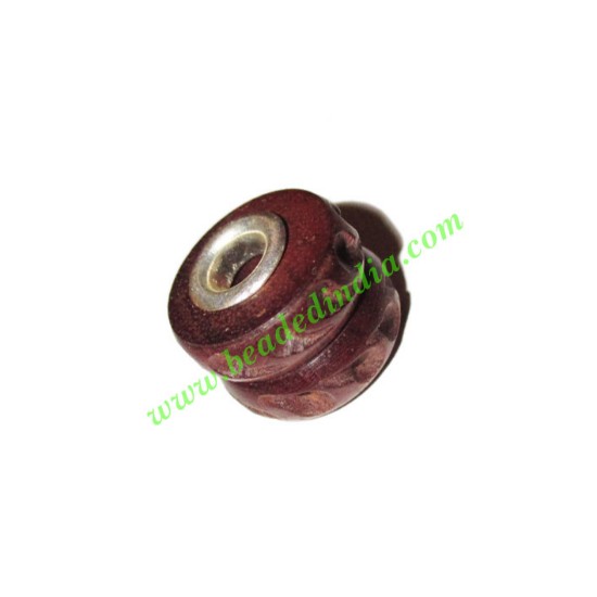Picture of Handmade Fancy Wooden Beads, size 12x15mm, weight approx 2.41 grams