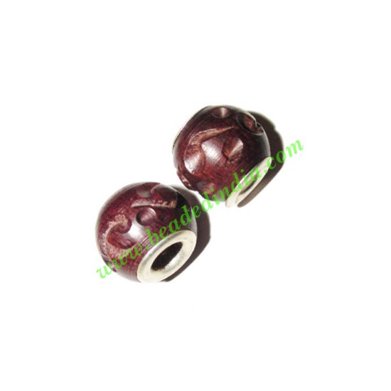 Picture of Handmade Fancy Wooden Beads, size 10x13mm, weight approx 1.37 grams