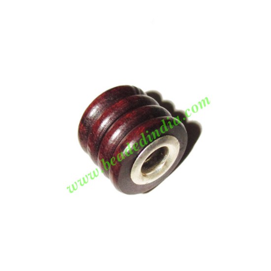 Picture of Handmade Fancy Wooden Beads, size 12x14mm, weight approx 1.91 grams