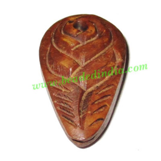 Picture of Handmade coconut shell beads, size : 30x19x7mm