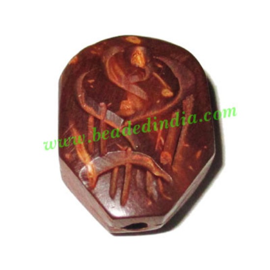 Picture of Handmade coconut shell beads, size : 21x15x7mm