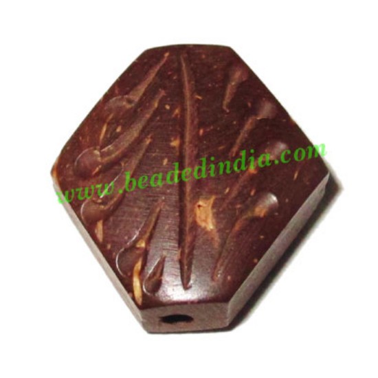 Picture of Handmade coconut shell beads, size : 21x20x8mm