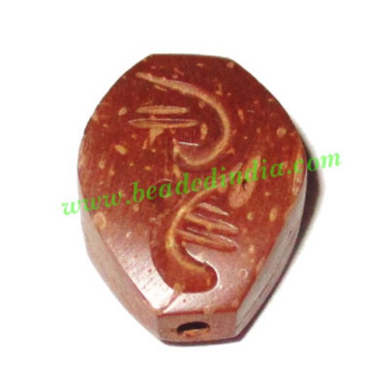 Picture of Handmade coconut shell beads, size : 25x18x9mm