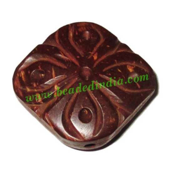 Picture of Handmade coconut shell beads, size : 30x32x10mm