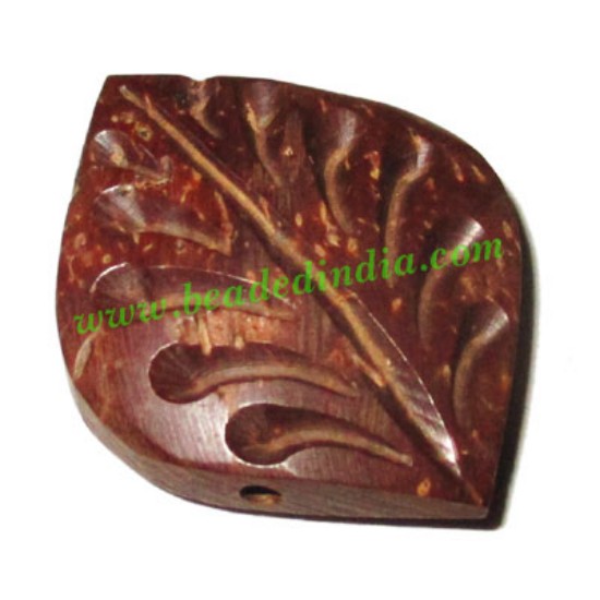Picture of Handmade coconut shell beads, size : 34x27x8mm