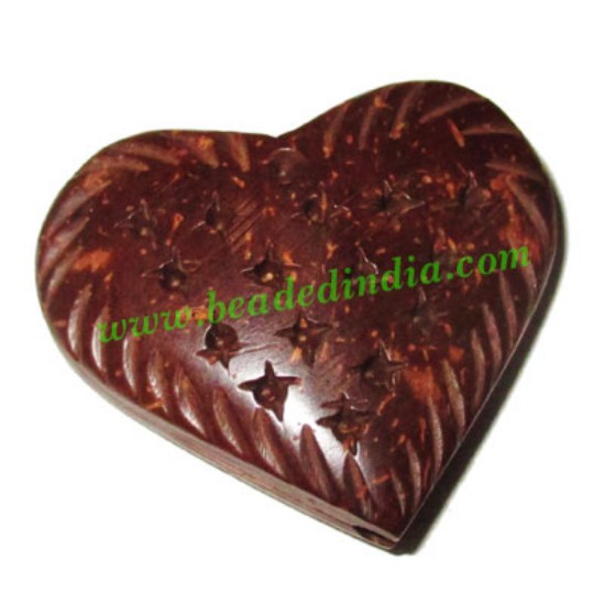 Picture of Handmade coconut shell beads, size : 32x37x11mm