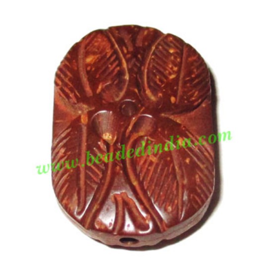 Picture of Handmade coconut shell beads, size : 32x21x8mm
