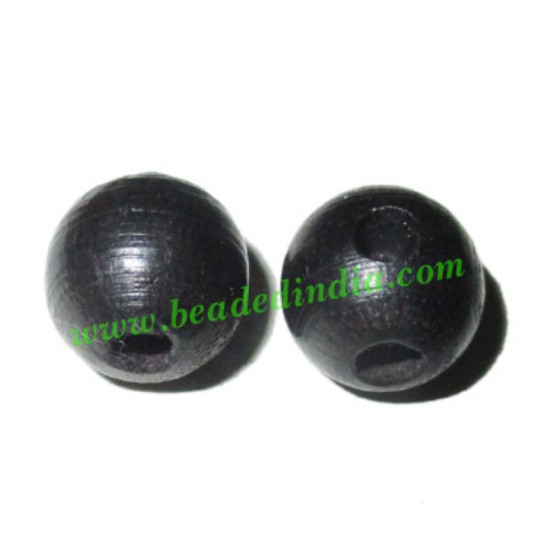 Picture of Ebony Black Wood Guru Beads Round, size 10mm, weight approx 0.6 grams