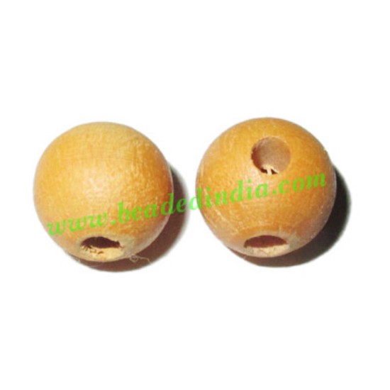 Picture of Natural Wood Guru Beads Round, size 10mm, weight approx 0.6 grams