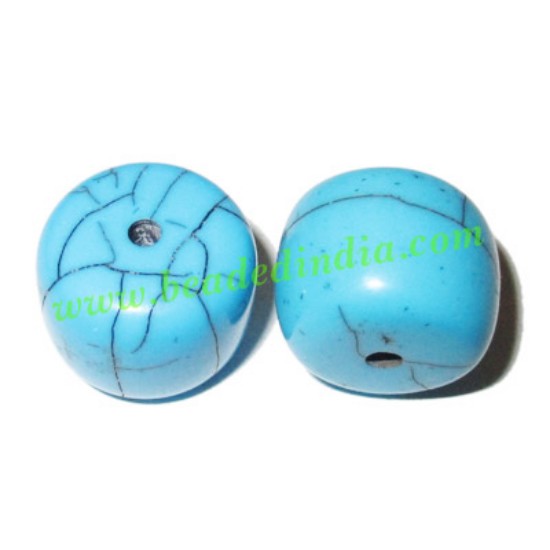 Picture of Resin Plain Beads, Size : 14x17mm, weight 3.6 grams, pack of 500 grams.