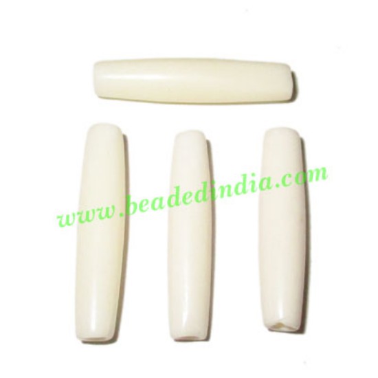 Picture of Bone hairpipes white, size : 1.0 inch