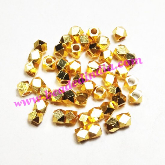 Picture of Solid brass metal gold plated beads, size: 3x5mm, weight: 2.98 grams.