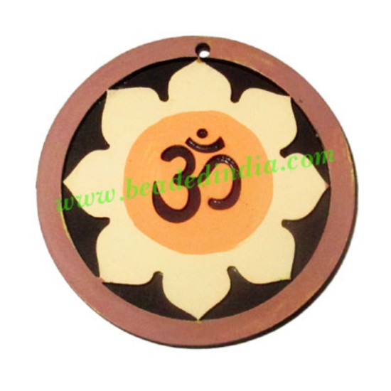 Picture of Handmade wooden om pendants, size : 44x3mm