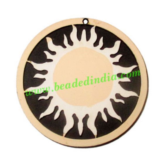 Picture of Handmade wooden sun pendants, size : 44x3mm