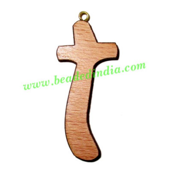 Picture of Handmade wooden cross (christian) pendants, size : 44x19x4mm