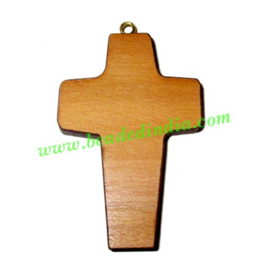 Picture of Handmade wooden cross (christian) pendants, size : 44x29x4mm