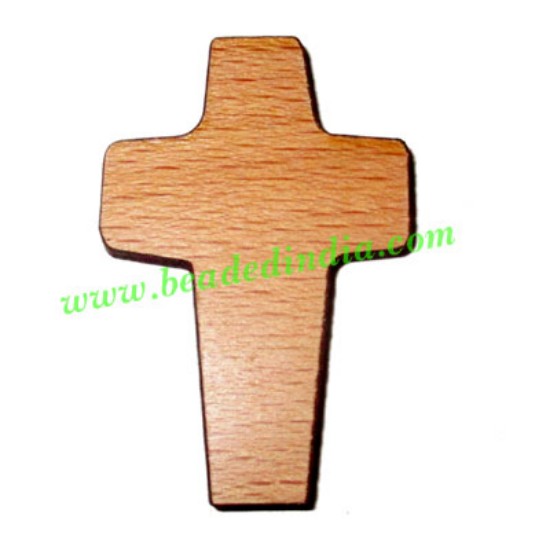 Picture of Handmade wooden cross (christian) pendants, size : 44x29x4mm