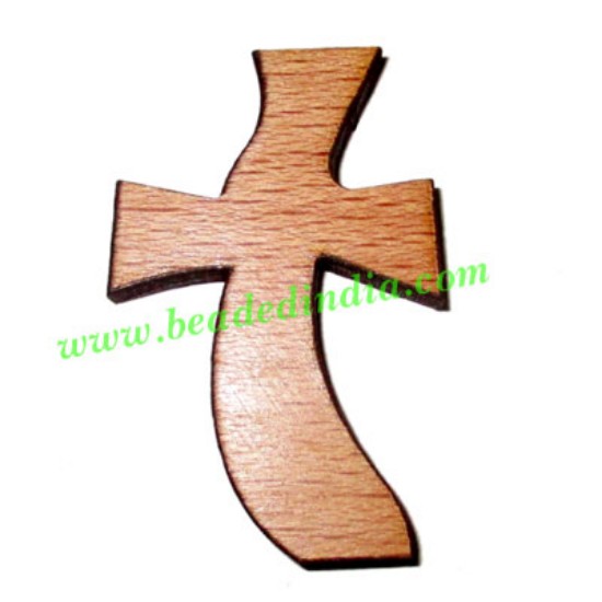 Picture of Handmade wooden cross (christian) pendants, size : 41x26x4mm