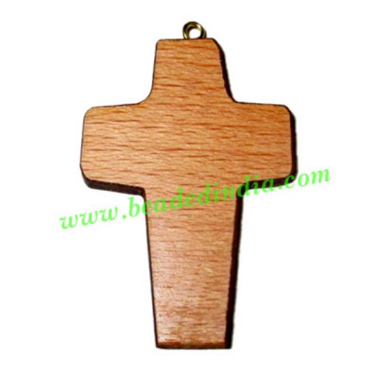 Picture of Handmade wooden cross (christian) pendants, size : 43x29x4mm