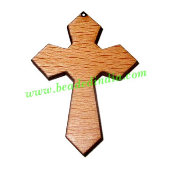 Picture of Handmade wooden cross (christian) pendants, size : 44x32x4mm