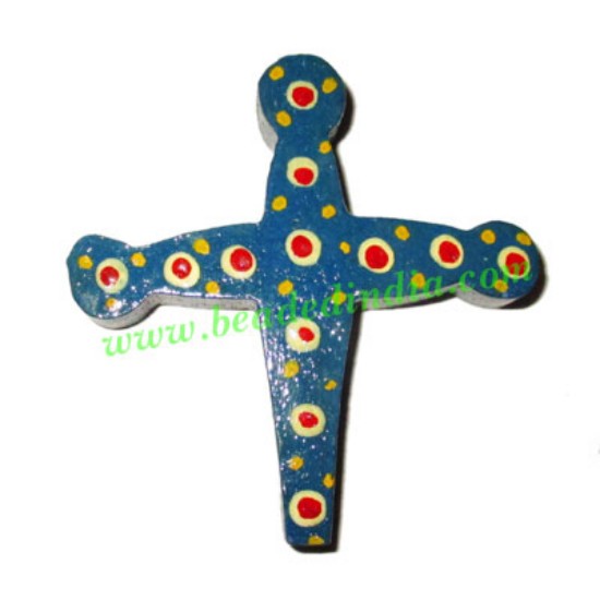Picture of Handmade wooden cross (christian) pendants, size : 54x51x8mm
