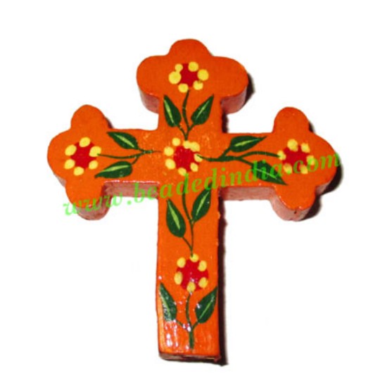 Picture of Handmade wooden cross (christian) pendants, size : 55x48x8mm