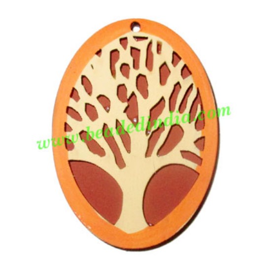 Picture of Handmade wooden tree of life pendants, size : 44x32x3mm