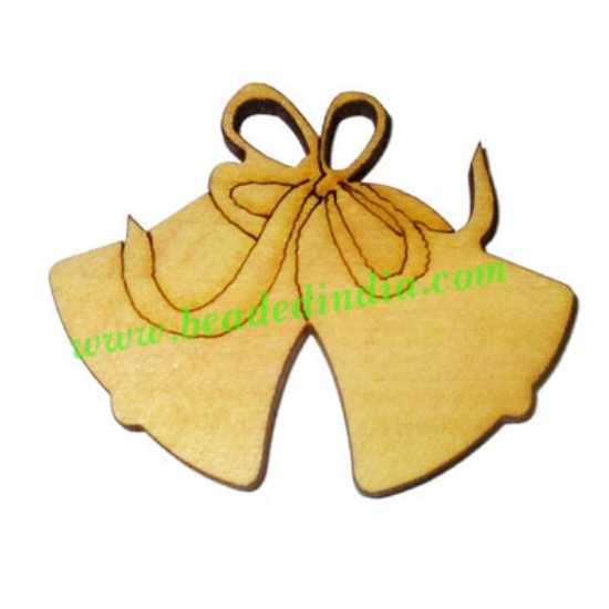 Picture of Handmade wooden bell-alarm pendants, size : 39x49x3mm