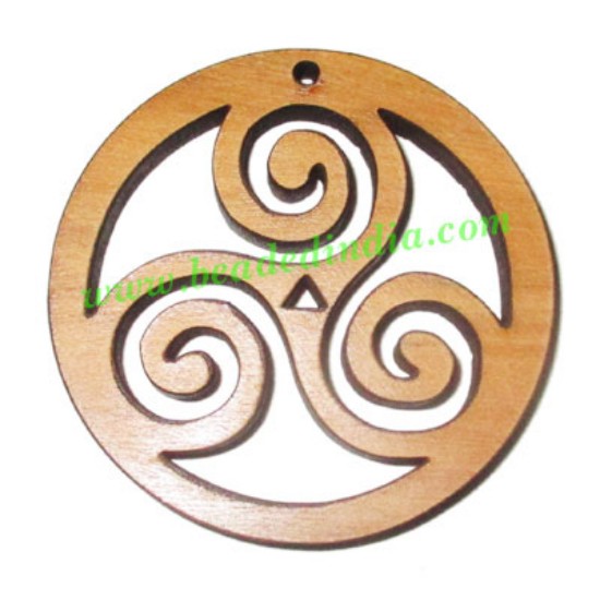 Picture of Handmade wooden triskele pendants, size : 44x4mm