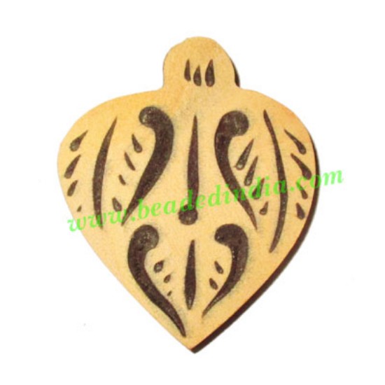 Picture of Handmade wooden fancy pendants, size : 41x33x5mm