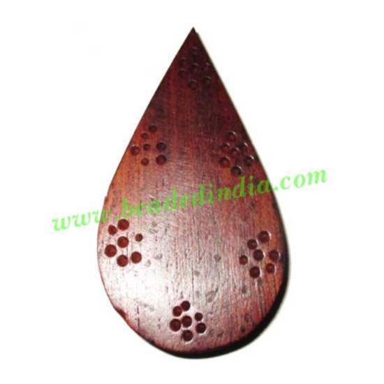 Picture of Handmade wooden fancy pendants, size : 53x27x6mm