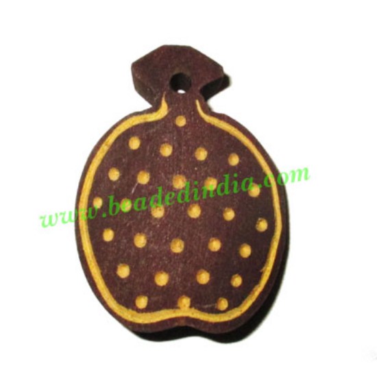 Picture of Handmade wooden fancy pendants, size : 40x30x10mm