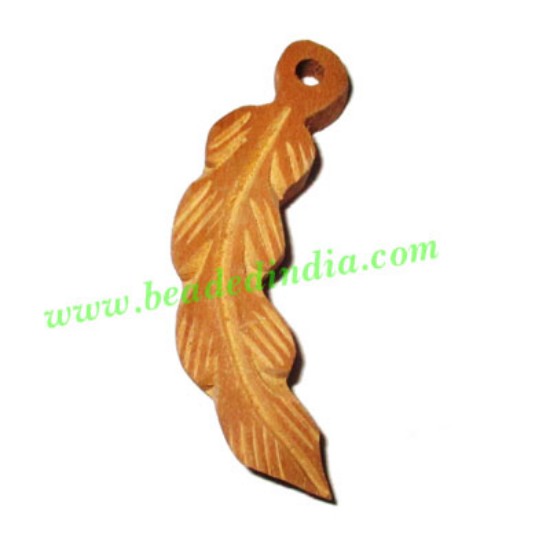 Picture of Handmade wooden fancy pendants, size : 45x12x7mm