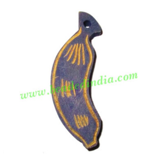 Picture of Handmade wooden fancy pendants, size : 49x13x7mm