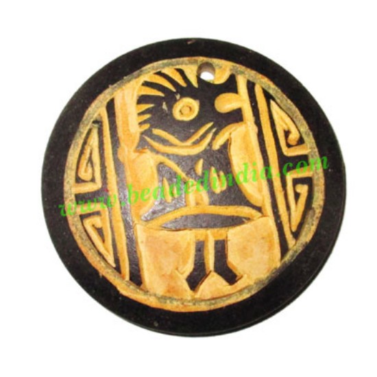 Picture of Handmade wooden fancy pendants, size : 45x7mm