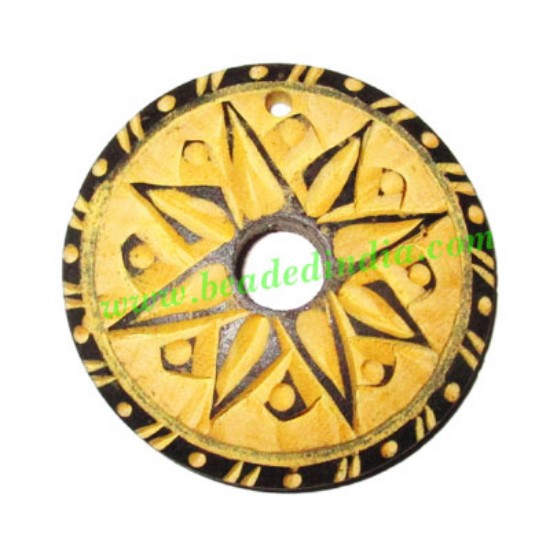 Picture of Handmade wooden fancy pendants, size : 45x7mm