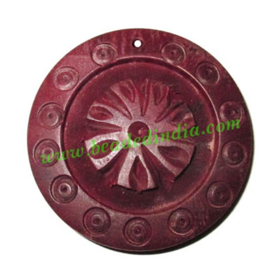 Picture of Handmade wooden fancy pendants, size : 46x8mm