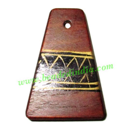 Picture of Handmade wooden fancy pendants, size : 41x28x5mm